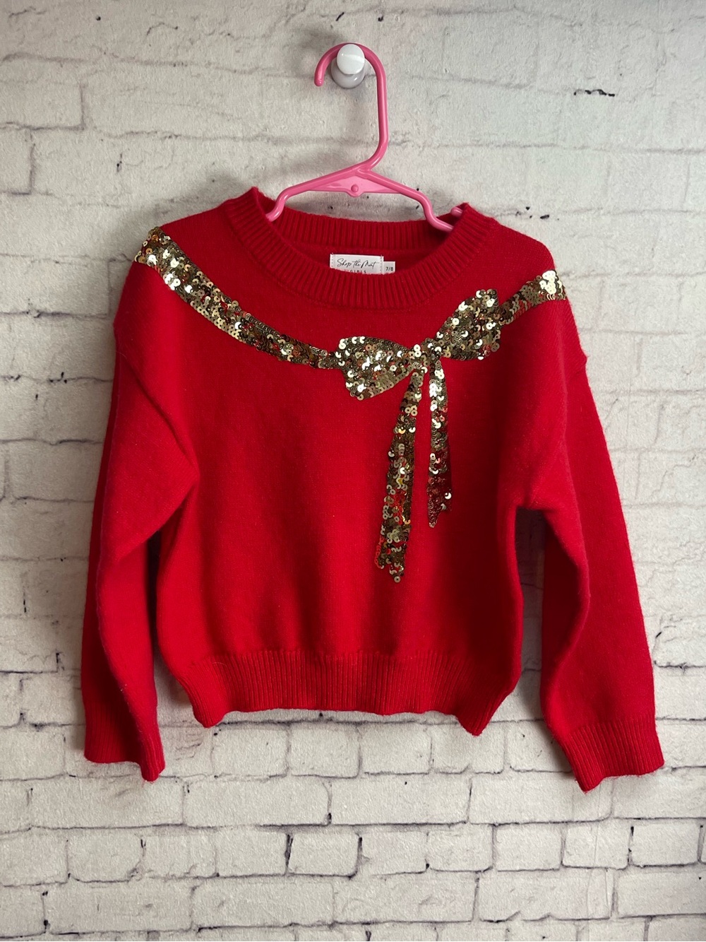 Shop the mint girls size 7/8 feeling present red bow sweater